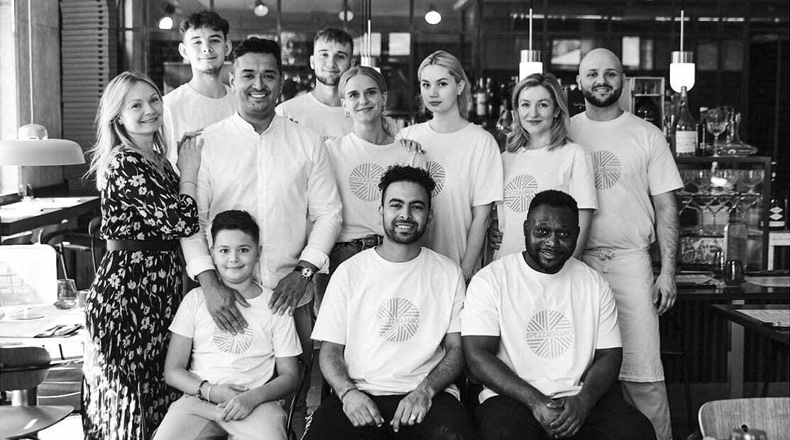 Das Team des Spezzagrano im Restaurant an der Fuhle